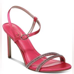 Sam Edelman Daisie Embellished Strappy High Heel Sandals in Fuchsia Satin sz 9.5